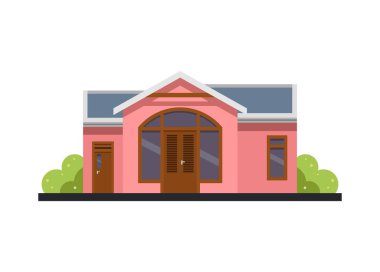 Küçük ev binası. Basit düz resimleme.