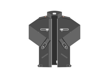 Siyah ceket. Basit düz resimleme.