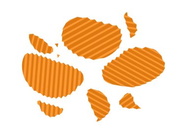 Patates cipsi. Basit düz resimleme.