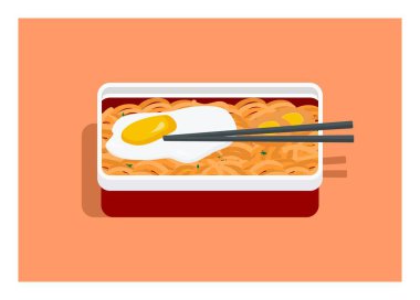 Beslenme çantasında kızarmış erişte ve ekstra kızarmış yumurta var..