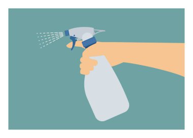 El sıkıcı sprey. Basit düz resimleme