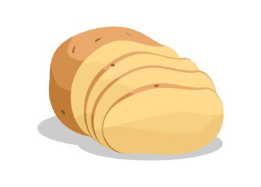 Patates dilimi basit düz çizim.