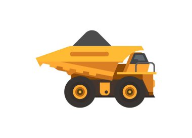 Mayın kamyonu cevher taşıyor. Basit düz resimleme