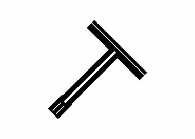 İngiliz anahtarı. Siyah beyaz basit illüstrasyon.