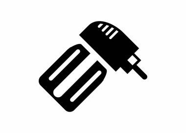 Elektrikli sivrisinek kovucu. Siyah beyaz basit illüstrasyon.