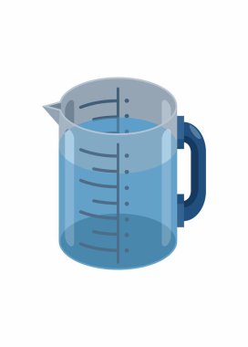 Dolu ölçü kabı. Basit düz resimleme.