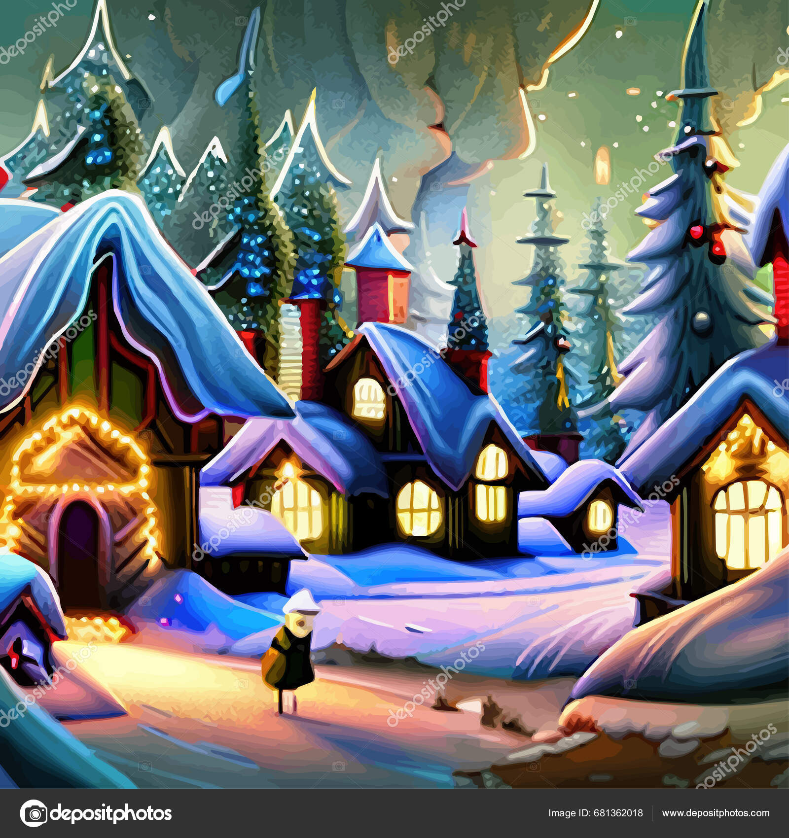Amazing Fairy Tale Christmas House Decorated Christmas Lights Magical