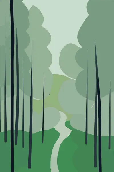 Plant landscape. Minimal flat leaves design, color gradation cartoon background, forest plants. Vertical Vector illustrationfloral nature poster
