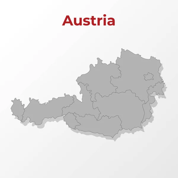 Een Moderne Kaart Van Oostenrijk Met Een Indeling Regio Een — Stockvector