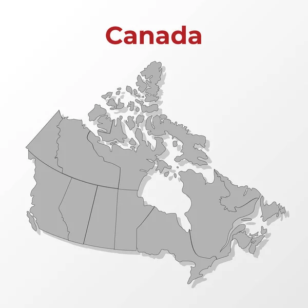 Een Moderne Kaart Van Canada Met Een Indeling Regio Een — Stockvector