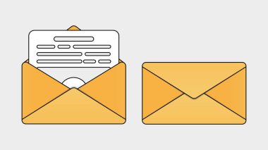 Set of Open and Closed Email Envelopes. Vector illustration