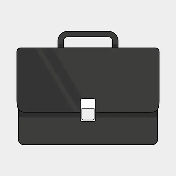 Sleek Black Briefcase with a Classic Design. Vector illustration