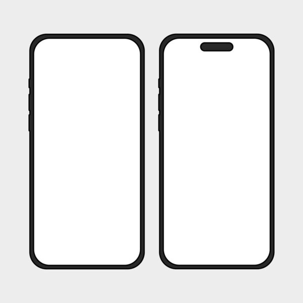Twin Smartphones with Blank Screens Illustration. Vector illustration