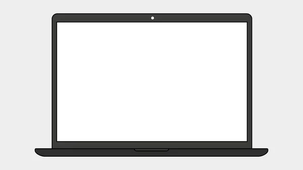 Minimalistic Modern Laptop with Blank Screen. Vector illustration