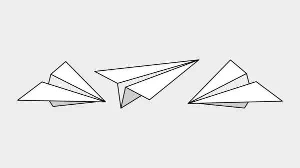 Trio of Paper Airplanes in Mid-Flight Illustration. Vector illustration
