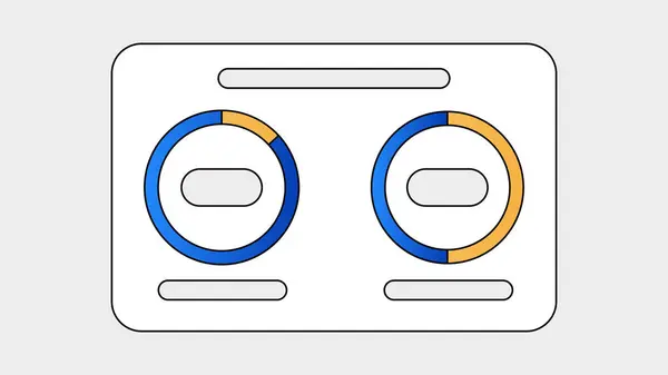 Infographic with Dual Pie Chart. Vector illustration