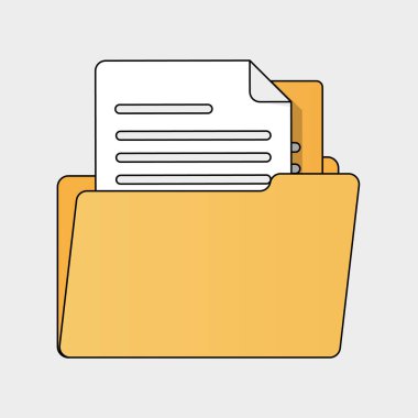 Belge İllüstrasyonlu Minimalist Dosya Dizini 