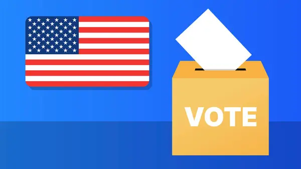 Amerikan Oy Verme Kutusu ve Bayrak Resimleri 