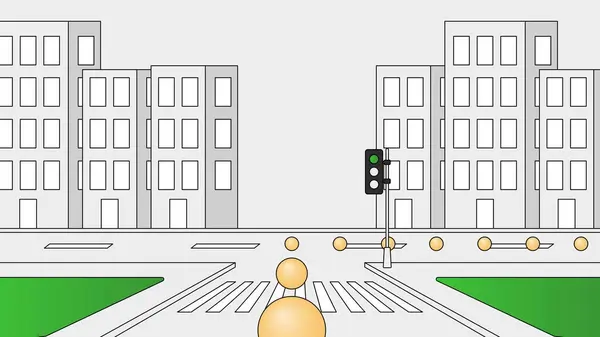 Minimalist sokak manzaralı yaya geçidi 