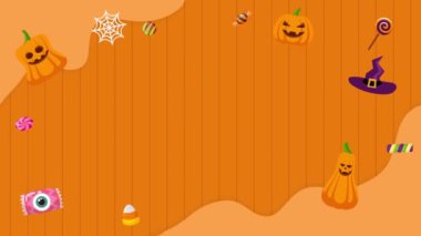 Mutlu Cadılar Bayramı çizgi filmleri kusursuz döngü arkaplanı