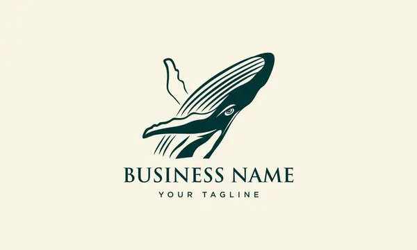 Desenho Logotipo Baleia Desenhado Mão — Vetor de Stock