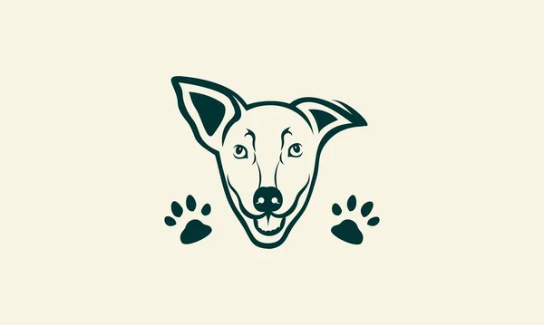 Linie Kunst Hund Bellen Logo — Stockvektor
