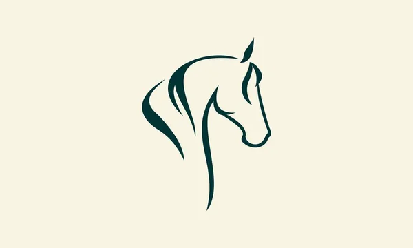 Linie Kunst Pferdekopf Logo — Stockvektor