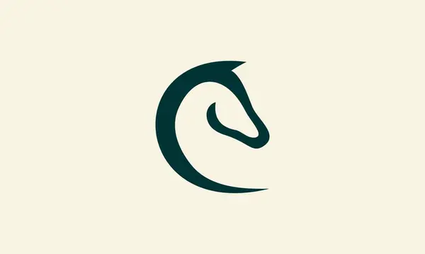 Linha Arte Cavalo Cabeça Logotipo — Vetor de Stock