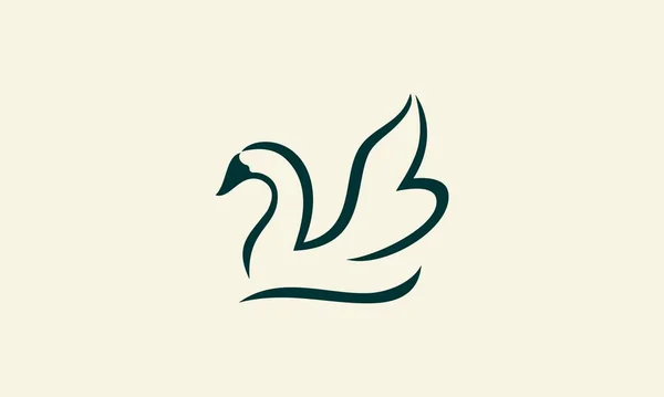 Шаблон Логотипу Лінійного Мистецтва Лебедя — стоковий вектор