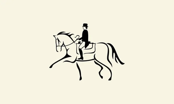 线条艺术骑士标志设计 — 图库矢量图片