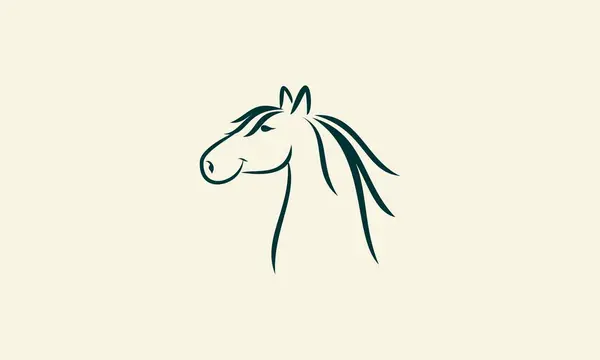Linie Kunst Pferd Spaß Logo — Stockvektor