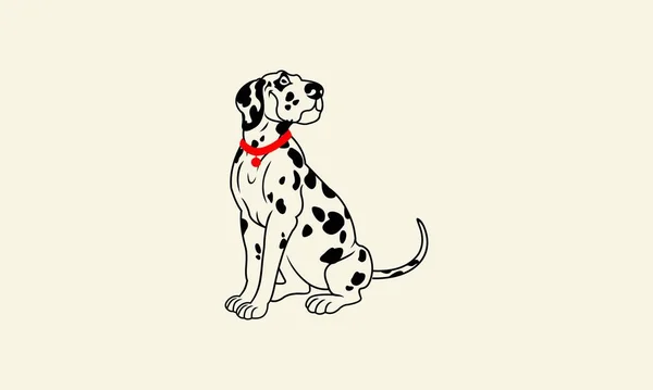 Γραμμή Τέχνη Dalmatian Λογότυπο Σχεδιασμό — Διανυσματικό Αρχείο