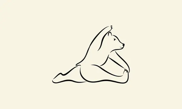Linie Kunst Tragen Yoga Logo — Stockvektor