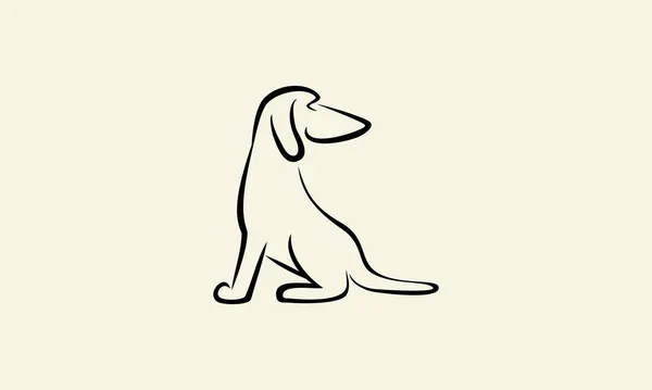 Γραμμή Τέχνη Σχεδιασμός Λογότυπο Dachshund — Διανυσματικό Αρχείο