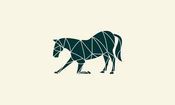 Polygonales Pferd Dressur Logo Vorlage — Stockvektor