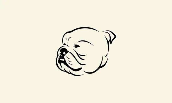 Línea Arte Bulldog Cabeza Logo — Archivo Imágenes Vectoriales