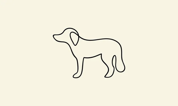 Γραμμή Τέχνη Πρότυπο Λογότυπο Σκύλου — Διανυσματικό Αρχείο