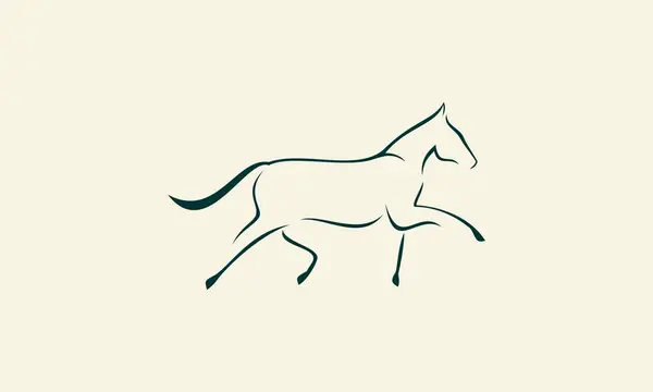 Design Logotipo Cavalo Arte Linha —  Vetores de Stock