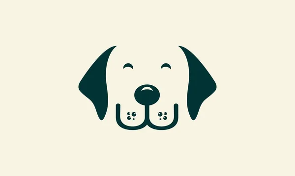Çizgi Sanat Köpeği Logo Şablonu — Stok Vektör