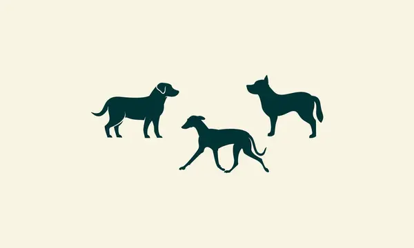 Silhouette Hund Logo Design Vorlage — Stockvektor