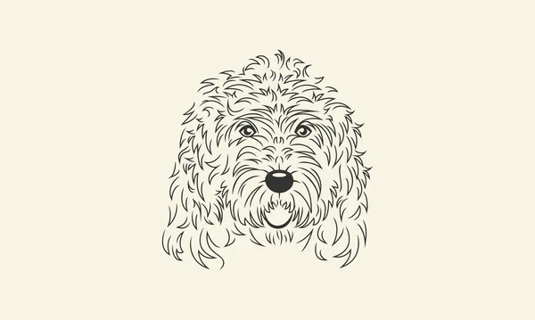 Linia Sztuka Pies Logo Szablon — Wektor stockowy