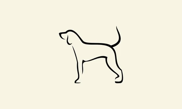 Ligne Art Labrador Logo Modèle — Image vectorielle
