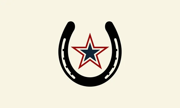 Дизайн Логотипа Линии Искусства Подковы — стоковый вектор