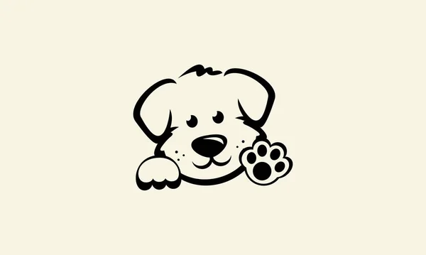 Γραμμή Art Σκυλί Πρόσωπο Λογότυπο — Διανυσματικό Αρχείο