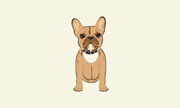 Silhueta Bulldog Rosto Logotipo Design — Vetor de Stock