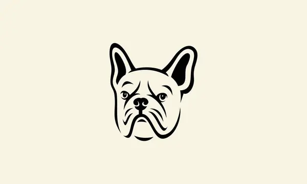 Línea Arte Bulldog Cara Logo — Archivo Imágenes Vectoriales