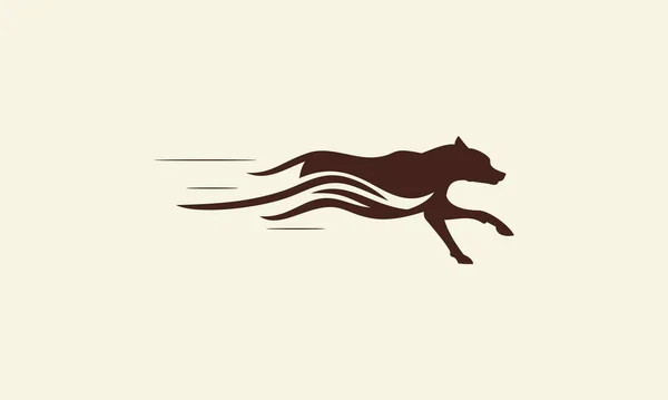 Silhueta Cão Executar Logotipo Modelo — Vetor de Stock