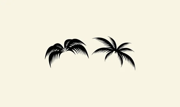 Line Art Coconut Leaves Logo — Stock Vector