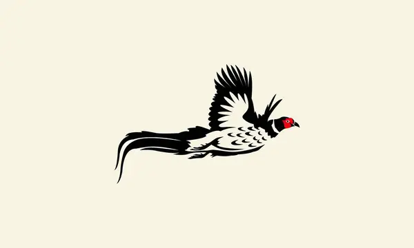 Γραμμή Τέχνη Pheasant Πρότυπο Λογότυπο — Διανυσματικό Αρχείο