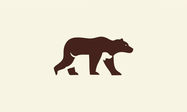 Urso Silhueta Logotipo Cão — Vetor de Stock